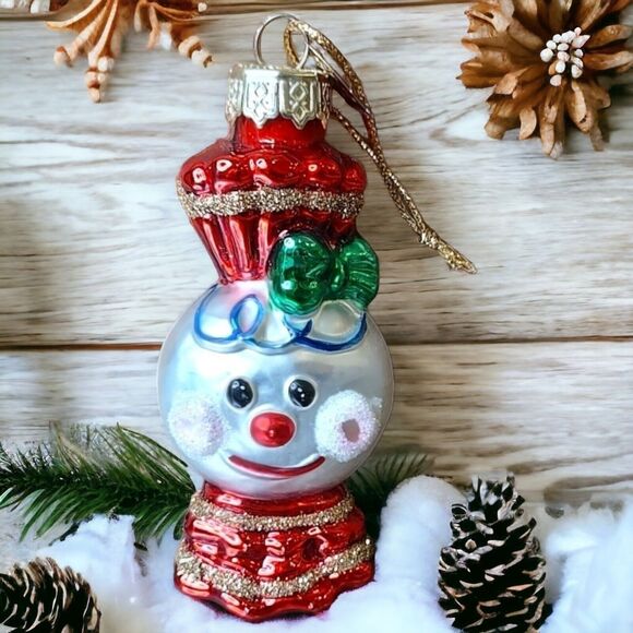 3" Christmas Snowman Candy Wrapper Hand Blown Glass Ornament Thomas Pacconi 2002 - Picture 4 of 9